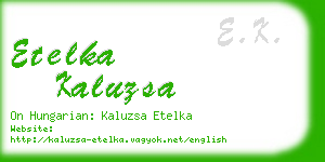 etelka kaluzsa business card